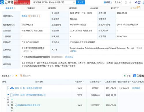 螞蟻集團(tuán)新布局 成立綠洲互娛，深化互聯(lián)網(wǎng)數(shù)據(jù)服務(wù)版圖